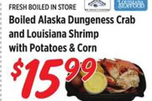 Boiled Alaska Dungeness Crab and Louisiana Shrimp at Rouses