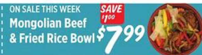 Mongolian Beef & Fried Rice Bowl at Rouses