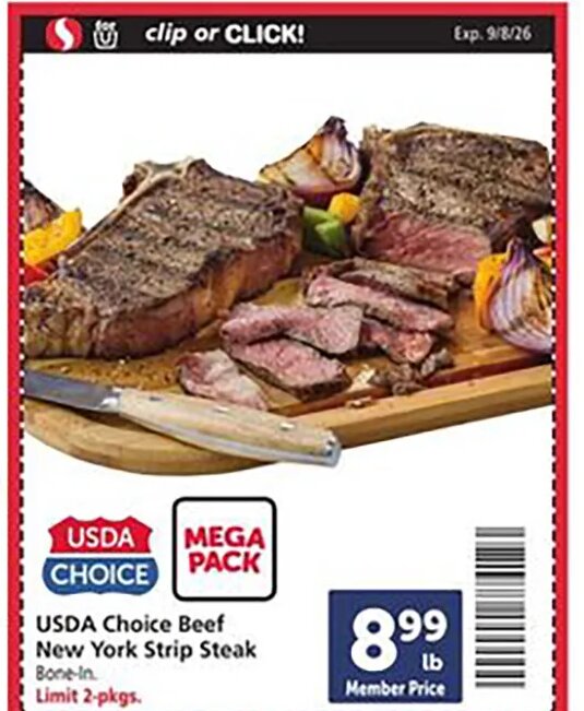USDA Choice Beef New York Strip Steak at Safeway