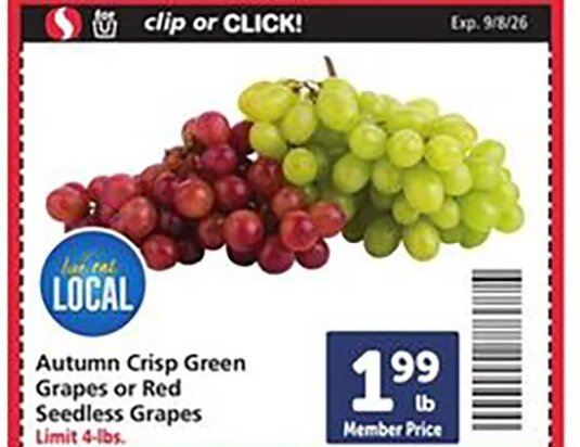 Autumn Crisp Green Grapes or Red Seedless Grapes at Safeway