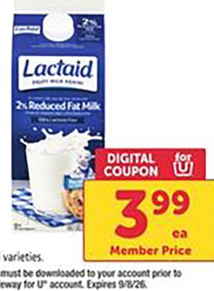Lactaid Milk at Safeway
