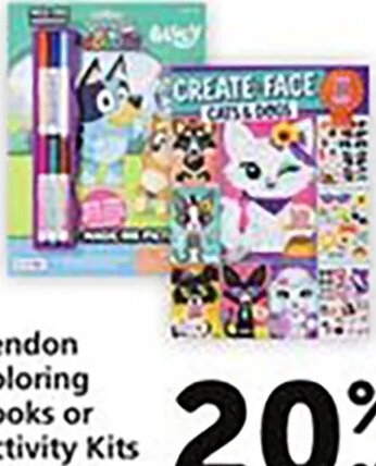 Bendon Coloring Books or Activity Kits