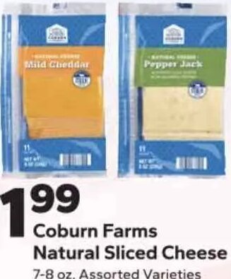 Coburn Farms Natural Sliced Cheese at Save A Lot