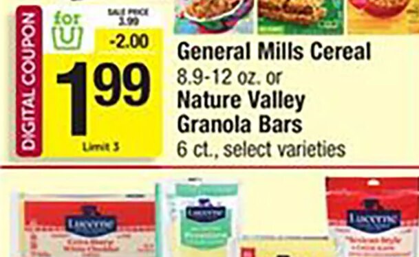 General Mills Cereal / Nature Valley Granola Bars at Shaw's