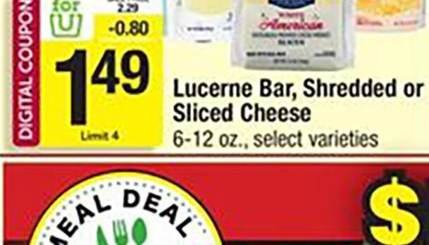 Lucerne Bar, Shredded or Sliced Cheese at Shaw's