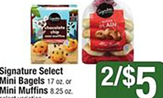 Signature Select Mini Bagels or Mini Muffins at Shaw's