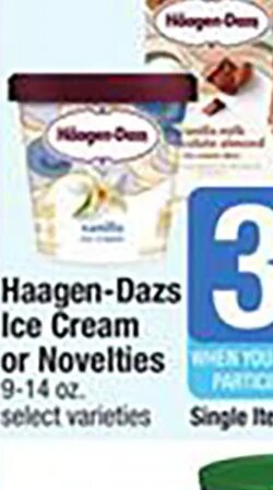 Haagen-Dazs Ice Cream or Novelties at Shaw's