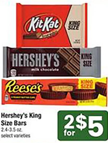 Hershey's King Size Bars at Shaw's
