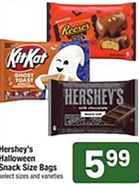 Hershey's Halloween Snack Size Bags at Shaw's