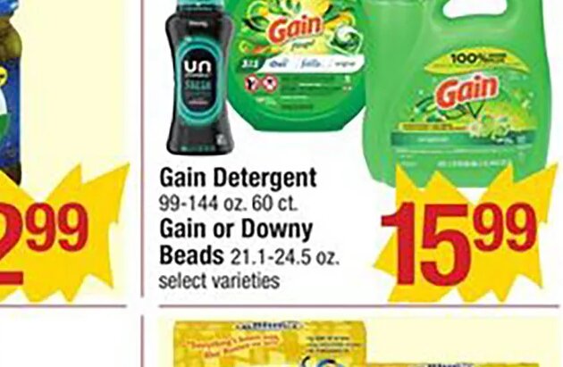 Gain Detergent or Downy Beads at Shaw's
