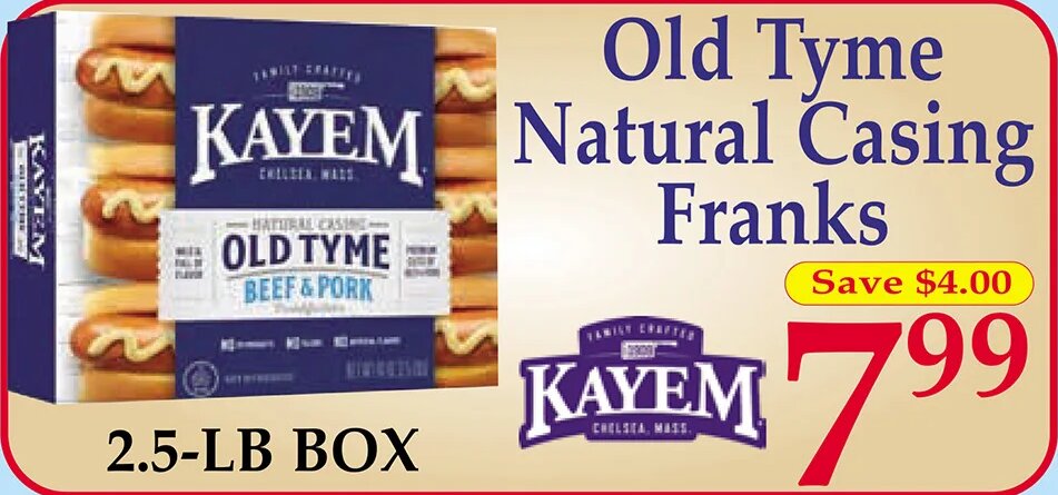 Old Tyme Natural Casing Franks at Market Basket