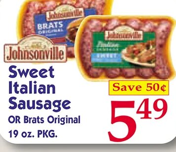 Johnsonville Sweet Italian Sausage at Market Basket
