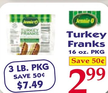 Jennie O Turkey Franks at Market Basket