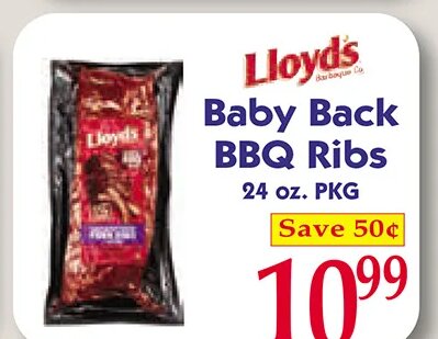 Lloyd's Baby Back BBQ Ribs at Market Basket