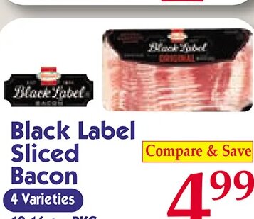 Black Label Sliced Bacon at Market Basket