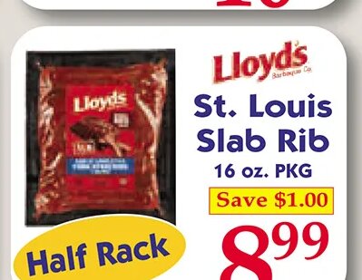 Lloyd's St. Louis Slab Rib at Market Basket
