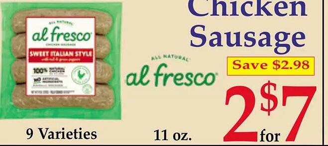 al fresco Chicken Sausage at Market Basket