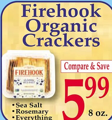 Firehook Organic Crackers at Market Basket