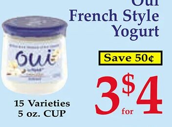 Oui French Style Yogurt at Market Basket