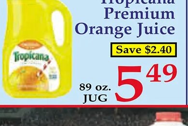 Tropicana Premium Orange Juice at Market Basket