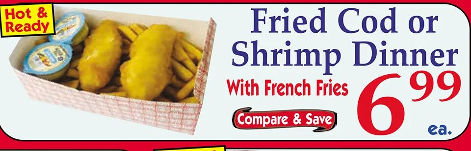 Fried Cod or Shrimp Dinner at Market Basket
