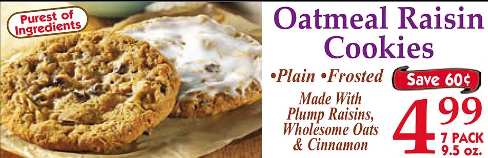 Oatmeal Raisin Cookies at Market Basket
