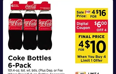 Coke Bottles 6-Pack at ShopRite