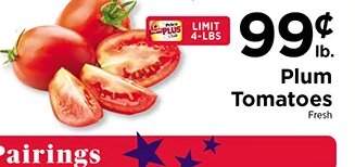 Plum Tomatoes at ShopRite
