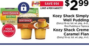 Kozy Shack Simply Well Pudding at ShopRite