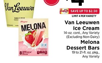 Van Leeuwen Ice Cream & Melona Dessert Bars at ShopRite