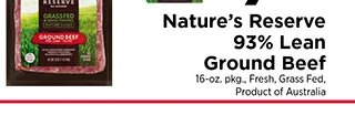 Nature's Reserve 93% Lean Ground Beef at ShopRite