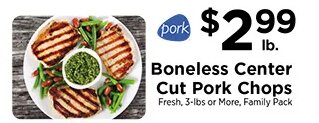 Boneless Center Cut Pork Chops at ShopRite