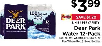 Deer Park Water 12-Pack at ShopRite