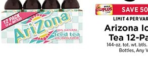 Arizona Iced Tea 12-Pack at ShopRite