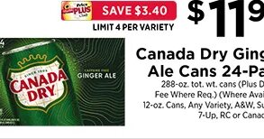 Canada Dry Ginger Ale 24-Pack at ShopRite