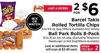 Barcel Takis Rolled Tortilla Chips / Ball Park Rolls 8-Pack at ShopRite