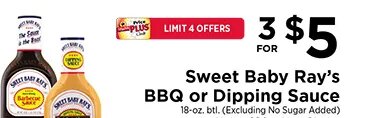 Sweet Baby Ray's BBQ or Dipping Sauce at ShopRite