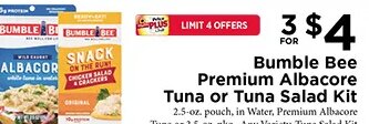 Bumble Bee Premium Albacore Tuna or Tuna Salad Kit at ShopRite