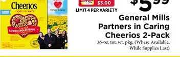 General Mills Partners in Caring Cheerios 2-Pack