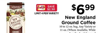 New England Ground Coffee at ShopRite