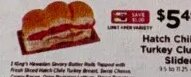 Hatch Chile Turkey Club Sliders at ShopRite