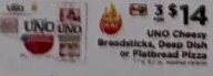 UNO Cheesy Breadsticks, Deep Dish or Flatbread Pizza at ShopRite