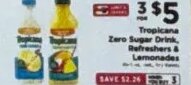 Tropicana Zero Sugar Drink, Refreshers & Lemonades