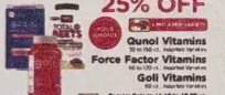 Qunol Vitamins / Force Factor Vitamins / Goli Vitamins