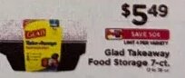 Glad Takeaway Food Storage 7-ct.