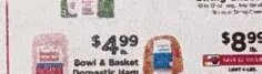 Bowl & Basket Domestic Ham at ShopRite