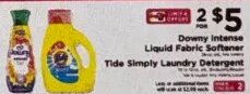 Downy Intense Liquid Fabric Softener / Tide Simply Laundry Detergent at ShopRite