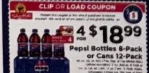 Pepsi Bottles 8-Pack or Cans 12-Pack at ShopRite