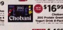 Chobani 20G Protein Greek Yogurt Drink 8-Pack at ShopRite