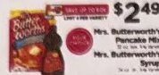 Mrs. Butterworth's Pancake Mix or Syrup